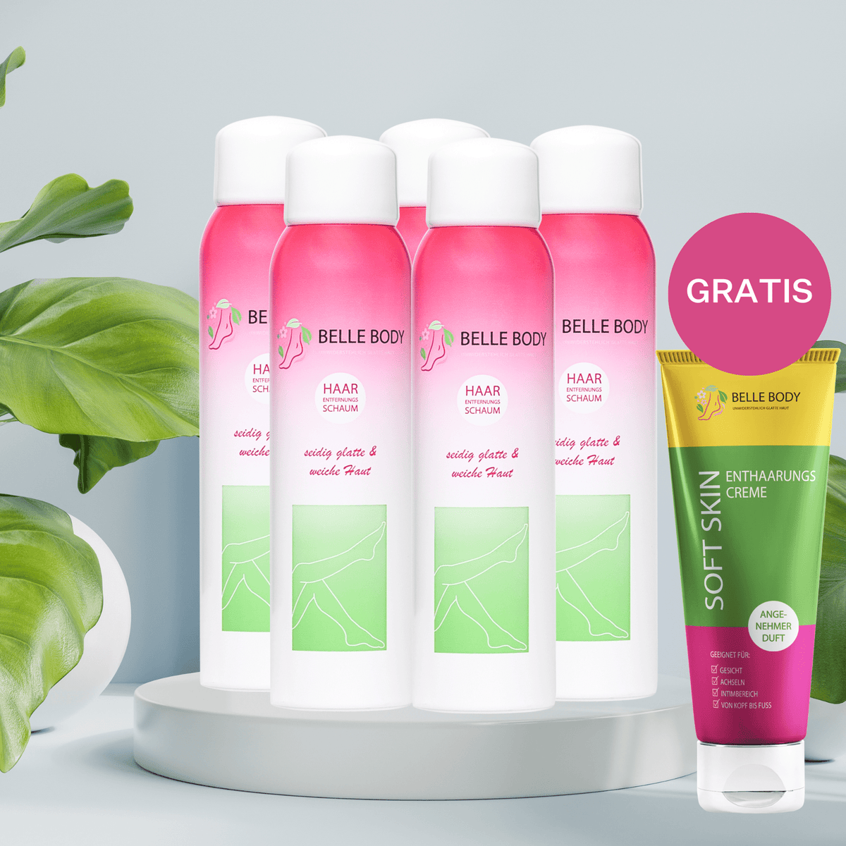 5x Belle Body Depilazione incl. crema depilatoria in omaggio